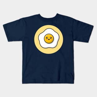 Cute Egg Fried Cartoon Vector Icon Illustration Kids T-Shirt